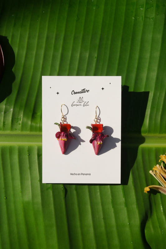 Aretes de Flor de Guineo | Collab Baran Blü